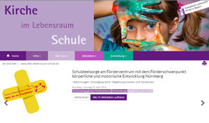 Screenshot der Website Kirche im Lebensraum Schule