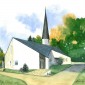 Zeichnung der Erlöserkirche in Grainau