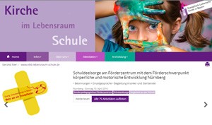 Screenshot der Website Kirche im Lebensraum Schule
